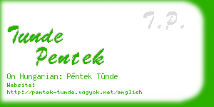 tunde pentek business card